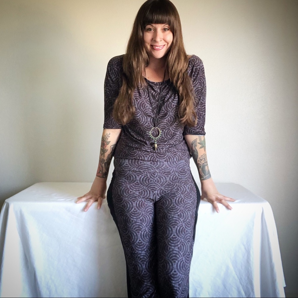 New with tags | Vintage Inspired Retro Swirls Scoop Neck Jumpsuit